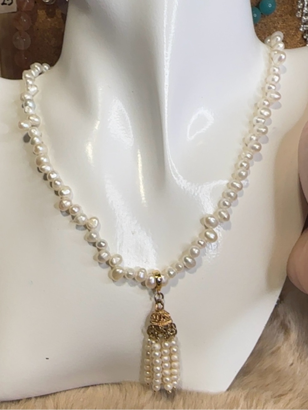 Genuine Pearl Pendant Necklace